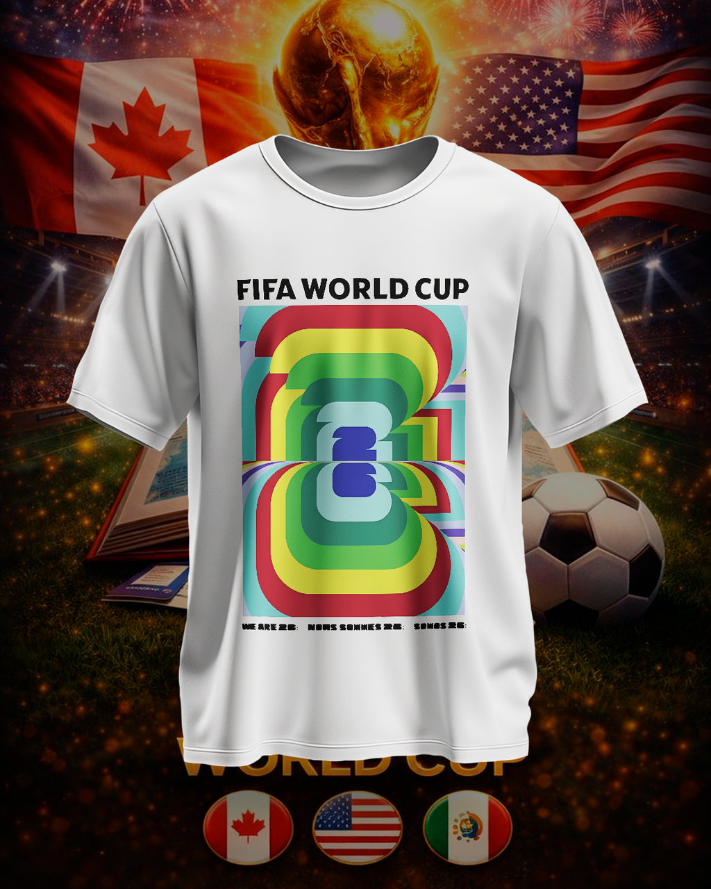 PACK Dtf UV World Cup 2026 PNG Paquete Clipart, Mascotas Mundial, Mexico, Canada, Estados Unidos, Pelota, copa del mundo