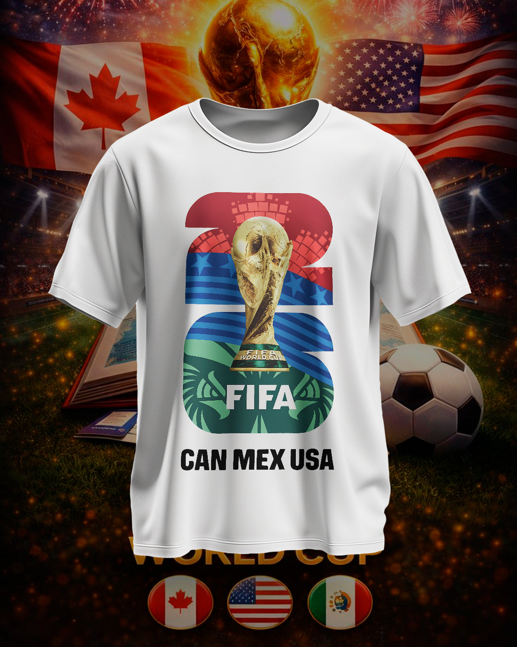 PACK Dtf UV World Cup 2026 PNG Paquete Clipart, Mascotas Mundial, Mexico, Canada, Estados Unidos, Pelota, copa del mundo