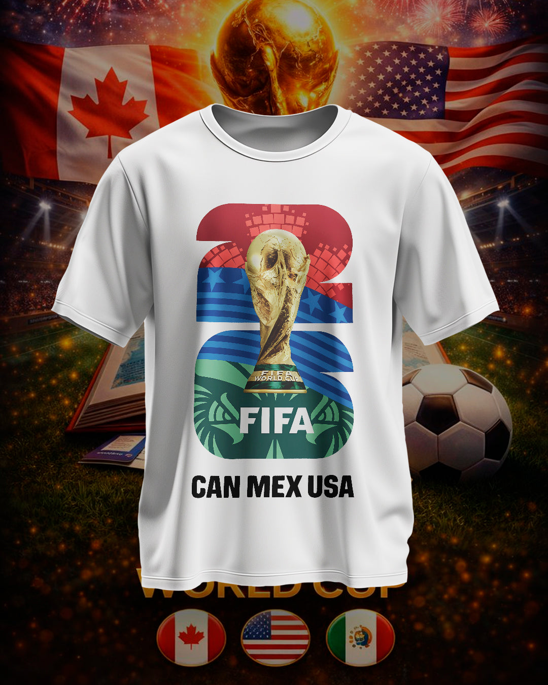 PACK Dtf UV World Cup 2026 PNG Paquete Clipart, Mascotas Mundial, Mexico, Canada, Estados Unidos, Pelota, copa del mundo