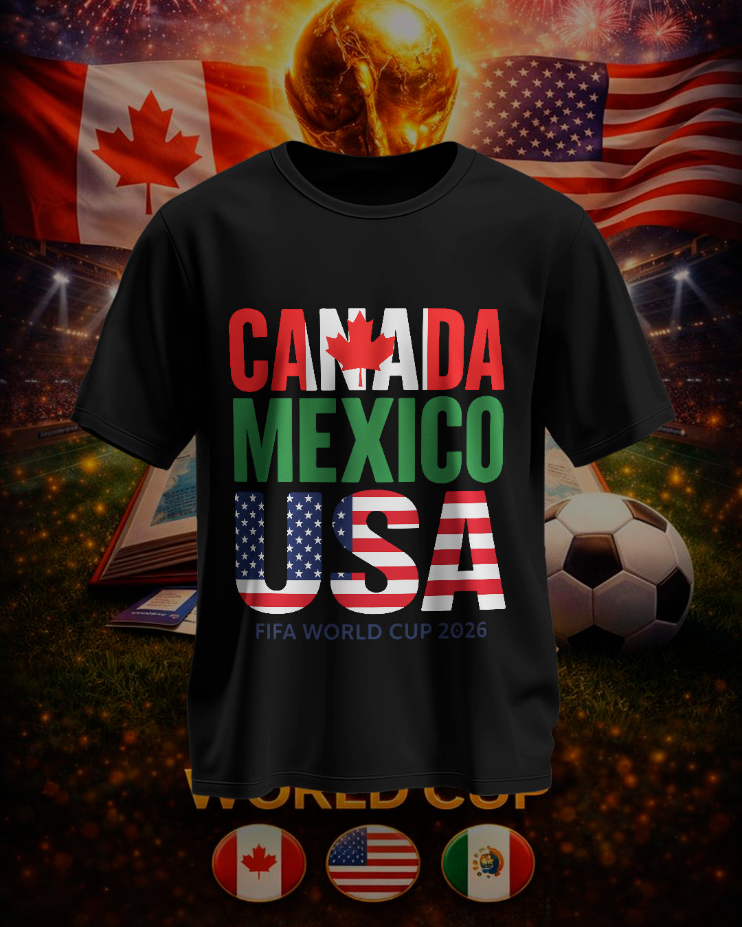 PACK Dtf UV World Cup 2026 PNG Paquete Clipart, Mascotas Mundial, Mexico, Canada, Estados Unidos, Pelota, copa del mundo