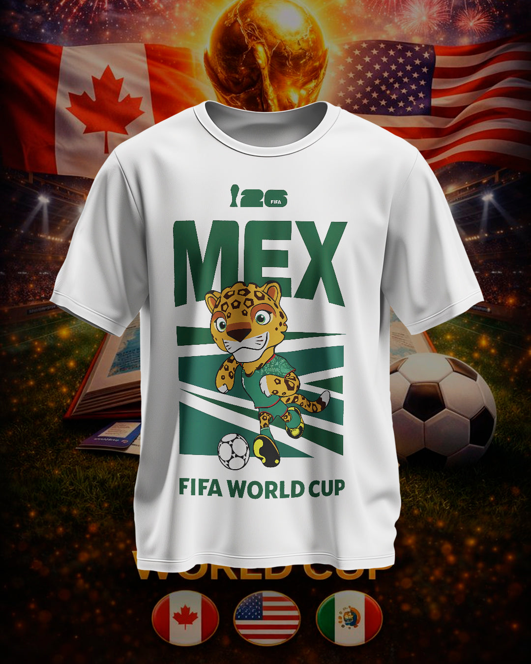 PACK Dtf UV World Cup 2026 PNG Paquete Clipart, Mascotas Mundial, Mexico, Canada, Estados Unidos, Pelota, copa del mundo