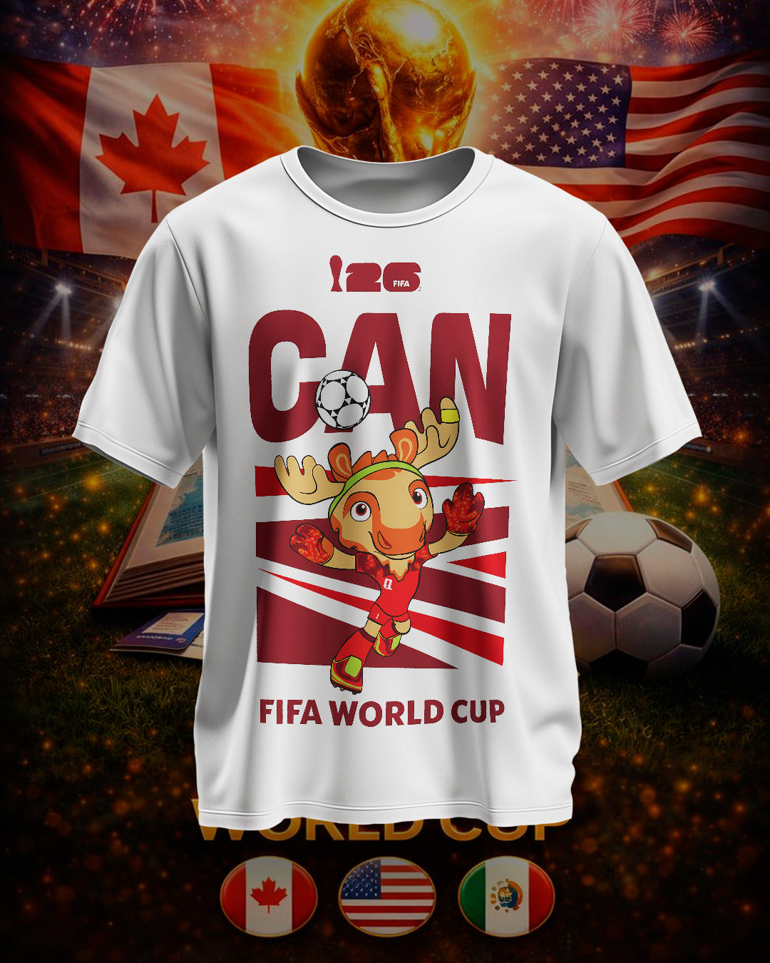 PACK Dtf UV World Cup 2026 PNG Paquete Clipart, Mascotas Mundial, Mexico, Canada, Estados Unidos, Pelota, copa del mundo
